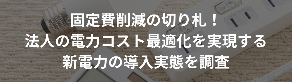 固定費削減の切り札！法人の電力コスト最適化を実現する新電力の導入実態を調査